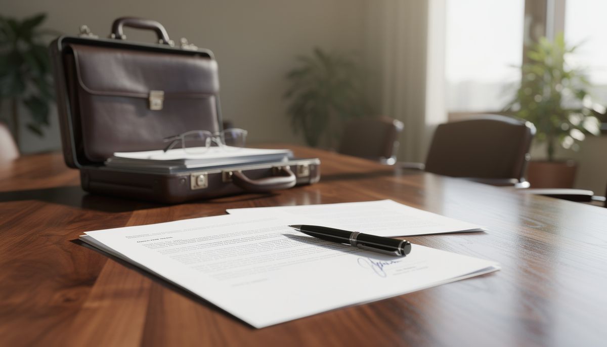 Chicago mobile notary reviewing documents with a client at a dining table